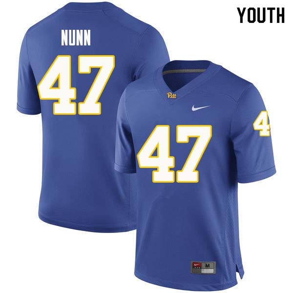 Youth #47 Kyle Nunn Pittsburgh Panthers College Football Jerseys Sale-Royal